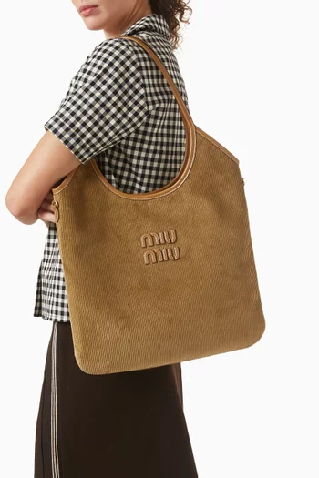 حقيبة كتف آيفي قماش مخملي مضلع