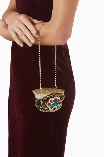 Royal Teacup Crystal-embellished Clutch