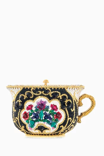 Royal Teacup Crystal-embellished Clutch