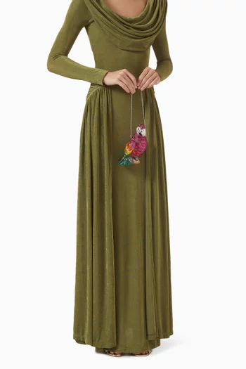 Bali Parrot Crystal-embellished Clutch