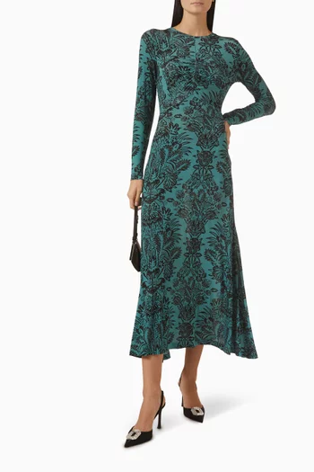 Naia Ruched Dress in Tricot Jersey