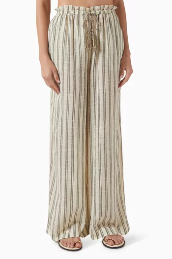 Josephine Striped Cover-up Pants in Cotton