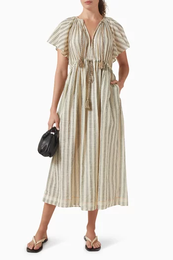 Ariane Striped Cover-up Dress in Cotton
