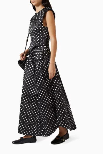 Polka-dot Corset Skirt in Double Satin