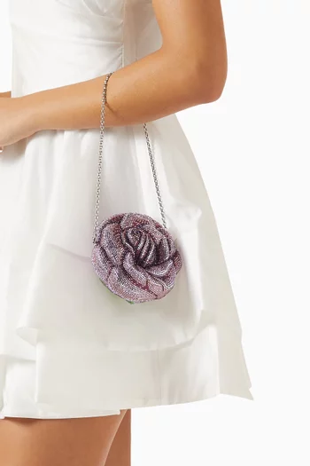 Rose Melody Crystal Clutch Bag
