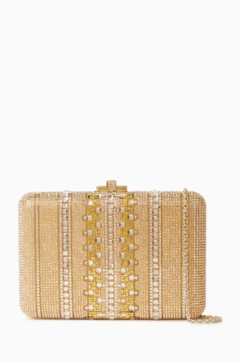 Slim Slide Crystal Clutch