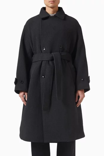 Double‑breasted Overcoat in Wool-blend