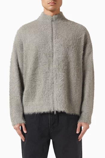 Track Jacket in Faux Alpaca Knit