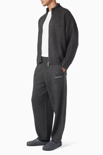 Knit Track Jacket in Mohair-blend