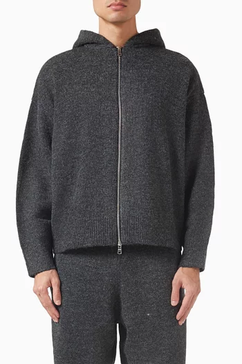Knit Zip Hoodie  in Mohair-blend