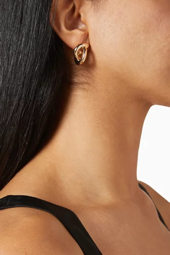 أقراط بتصميم ملفوف نحاس بلون ذهبي