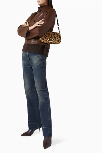 2010s Malice Pearl Leopard Shoulder Bag in Leather