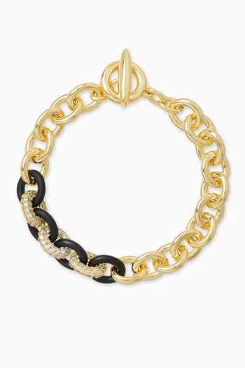 The Midnight Link Bracelet in Gold-tone Brass