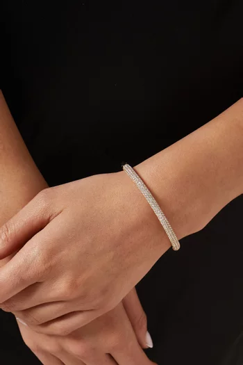 The Pavé Tubular Bracelet in Gold-tone Brass