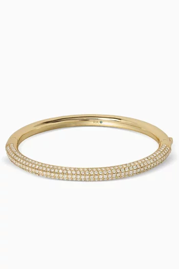 The Pavé Tubular Bracelet in Gold-tone Brass
