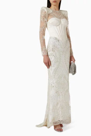 Isolde Bustier Gown in Lace