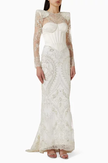 Isolde Bustier Gown in Lace