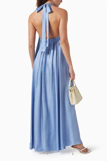 Marfa Maxi Dress in Silk Twill