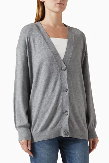 Buttoned Cardigan Sweater in Knit