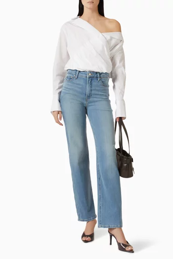 Off-Shoulder Bodysuit in Poplin