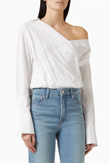 Off-Shoulder Bodysuit in Poplin