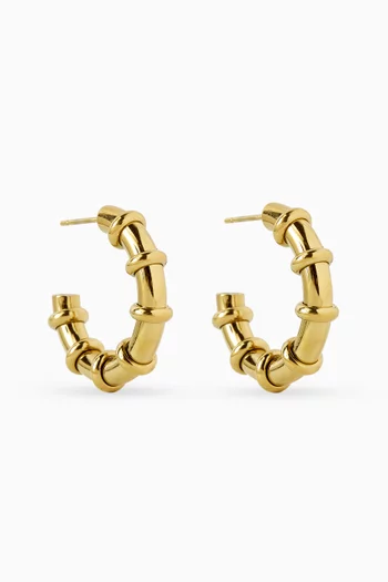 Pavet Hoop Earrings in 18kt Gold-plated Metal