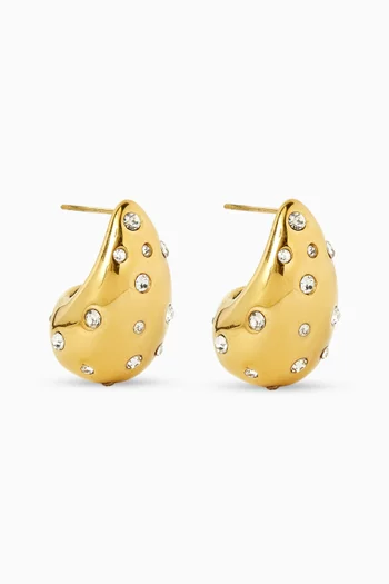 Crystal Drop Earrings in 18kt Gold-plated Metal