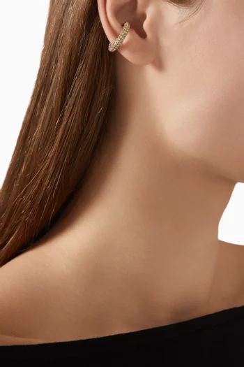 Coco Crystal Single Ear Cuff in 18kt Gold-plated Metal