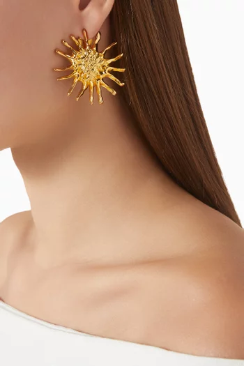 B.O Demi Sun Earrings in 24kt Gold-plated Metal