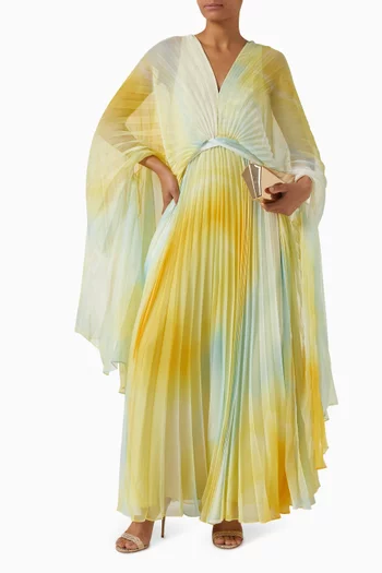 Anslow Pleated Maxi Dress in Georgette