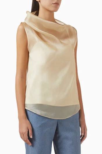 High Neck Column Top in Organza
