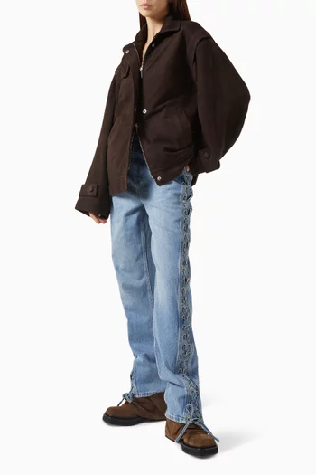 بنطال جينز بأربطة دينم