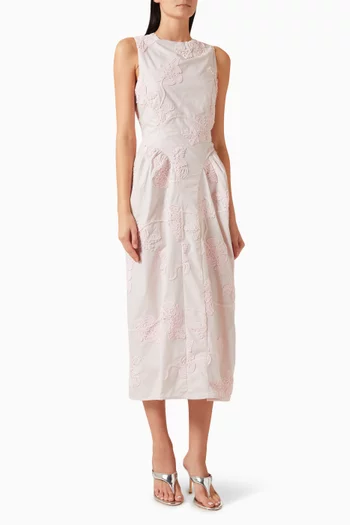 Flower Midi Dress in Cotton