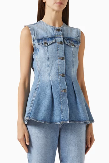 Flared Top in Denim