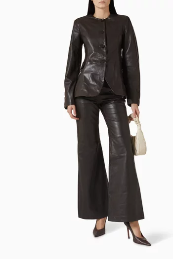 Flared Jacket in Leather