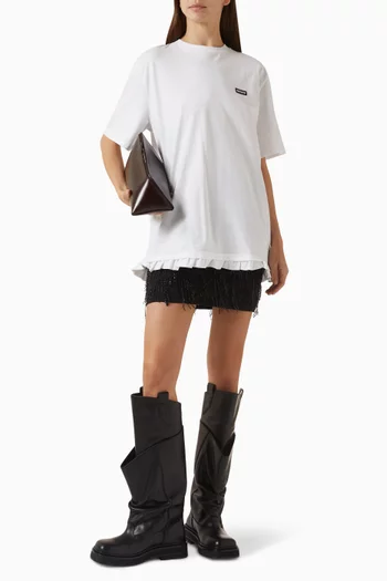 Ruffle-hem T-shirt