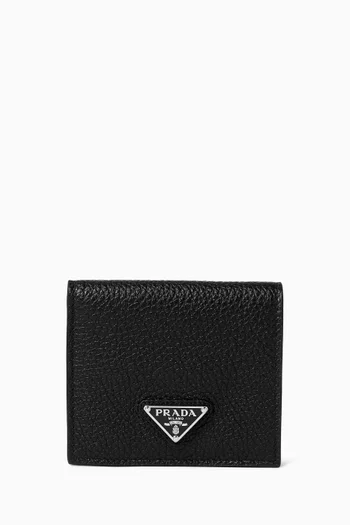 Logo Wallet in Calf Leather