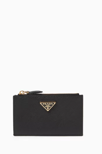 حافظة بطاقات جلد سافيانو بنقشة شفاه