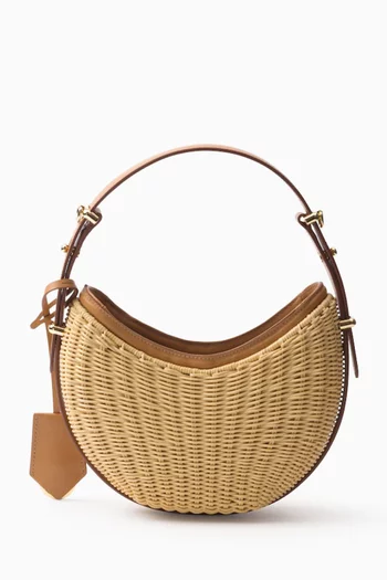Arqué Bag in Wicker & Leather