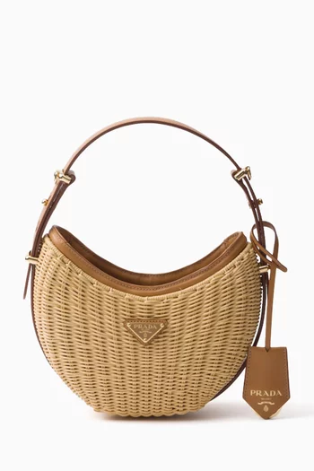 Arqué Bag in Wicker & Leather