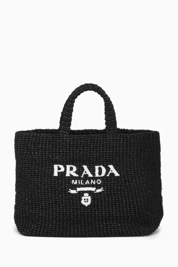 Logo Tote Bag in Crochet
