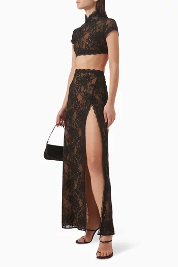 Mimi Slit Skirt in Lace