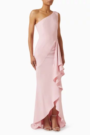 Asymmetric Ruffle Dress