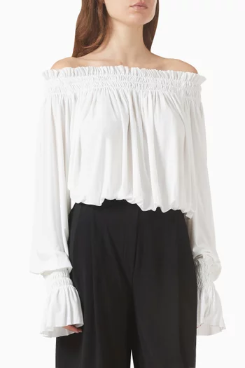 Gathered Bodysuit in Poly Lycra