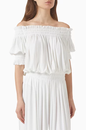 Off-shoulder Bodysuit in Poly Lycra