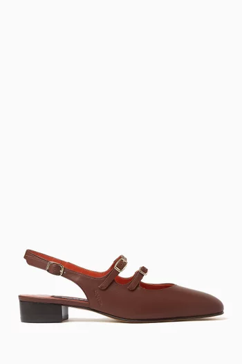 Peche 40 Slingback Ballerinas in Leather