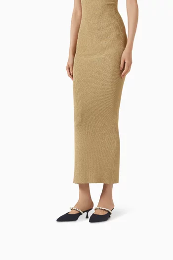 حذاء إلسا مفتوح من الخلف بتطريزات بكعب 50 مم ستان