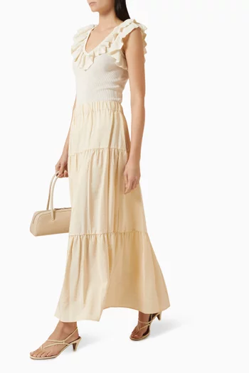 Tiered Skirt in Viscose-blend