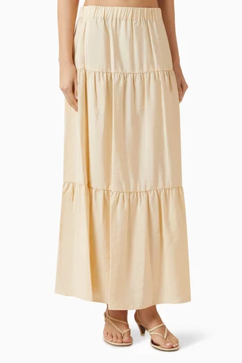 Tiered Skirt in Viscose-blend