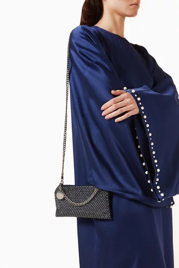 حقيبة فالابيلا ميني قماش شبكي مرصع بكريستال صديق للبيئة